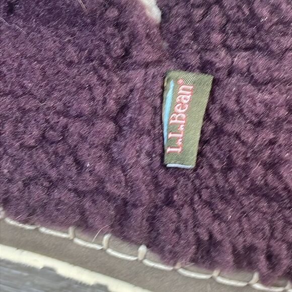 L.L.Bean Cozy Sherpa Fleece Plum Purple Women’s Sz 10M Slip On Slipper Booties - Picture 11 of 11